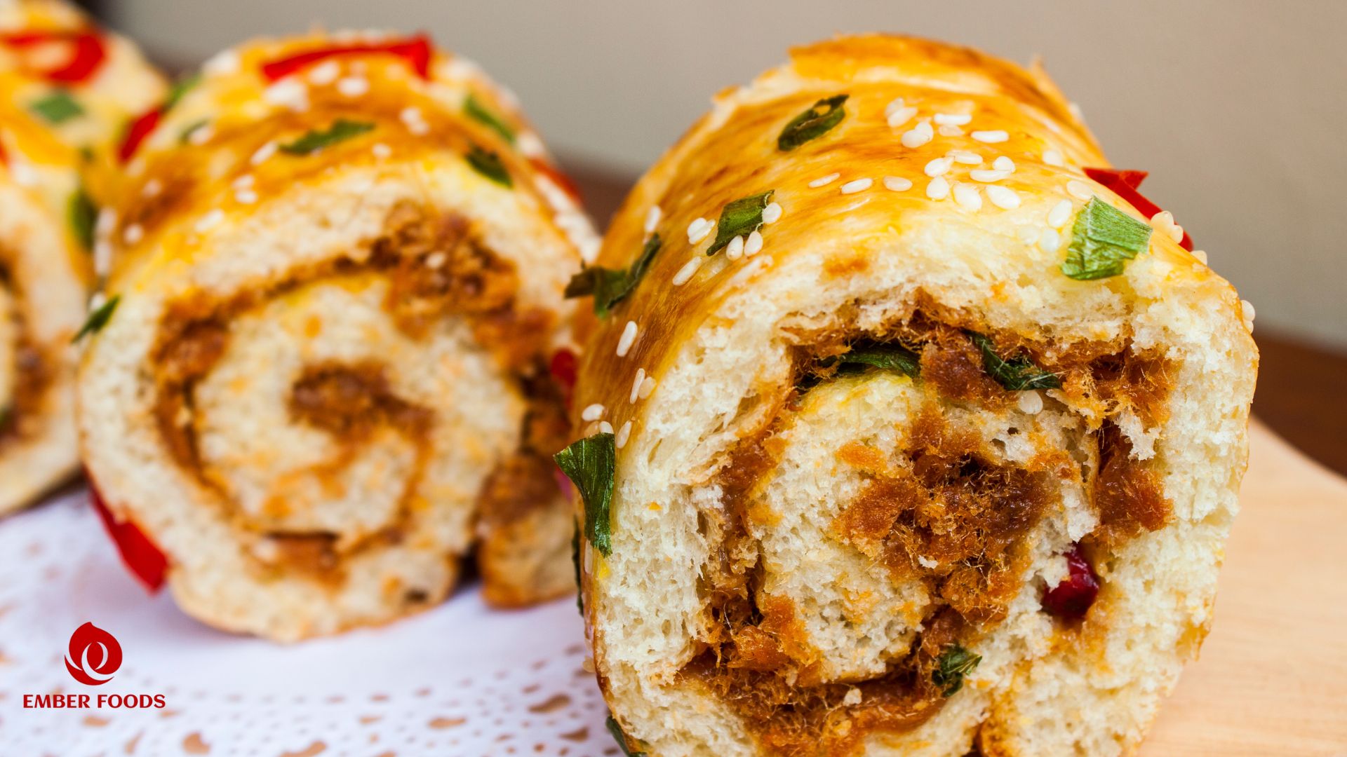 Bánh Chà Bông Cuộn giá sỉ cho coffee Wholesale price of rolled pork floss cake for coffee