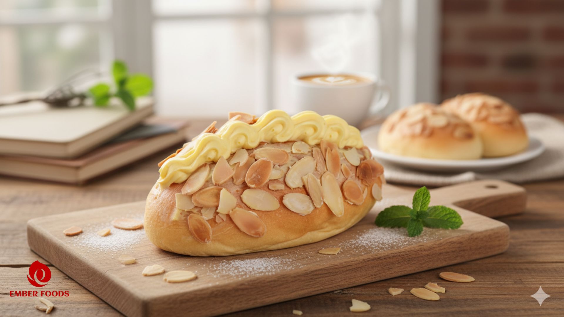 Bánh mì Kem Hạnh Nhân Phân phối giá sỉ cho chuỗi coffee, nhà hành và khách sạn Almond Cream Bread Wholesale distribution to coffee chains, restaurants and hotels