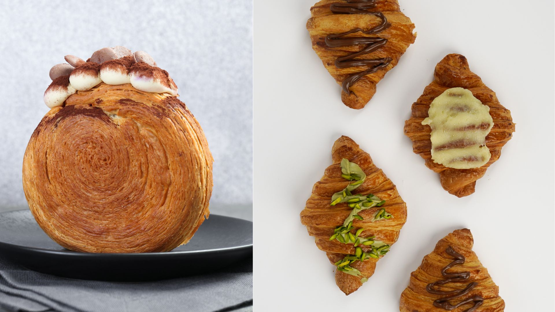 Các loại bánh croissant hình tròn và hình dẹp