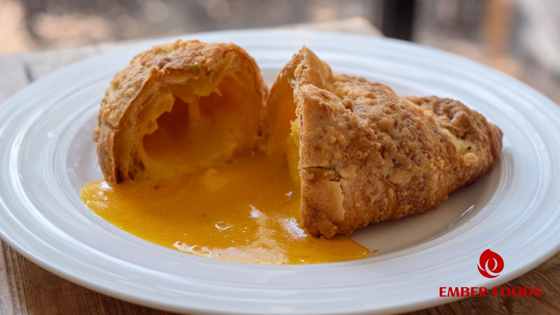 Bánh sừng bò trứng muối được giới trẻ ưa chuộng và là món nên kinh doanh tại quán coffee (Salted Egg Croissant is popular among the youth and is a must-have item to sell at coffee shops.)