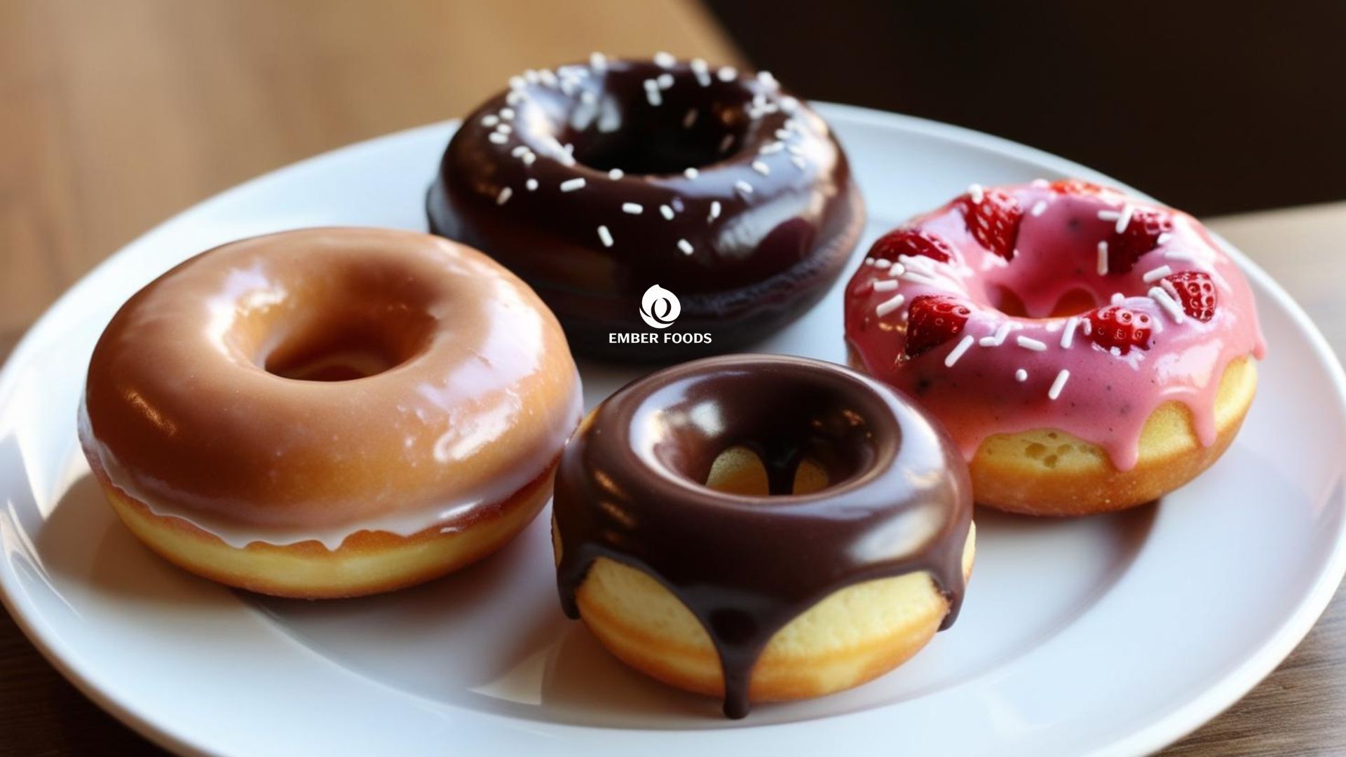 Bánh Donut sữa đặc, chocolate, dâu