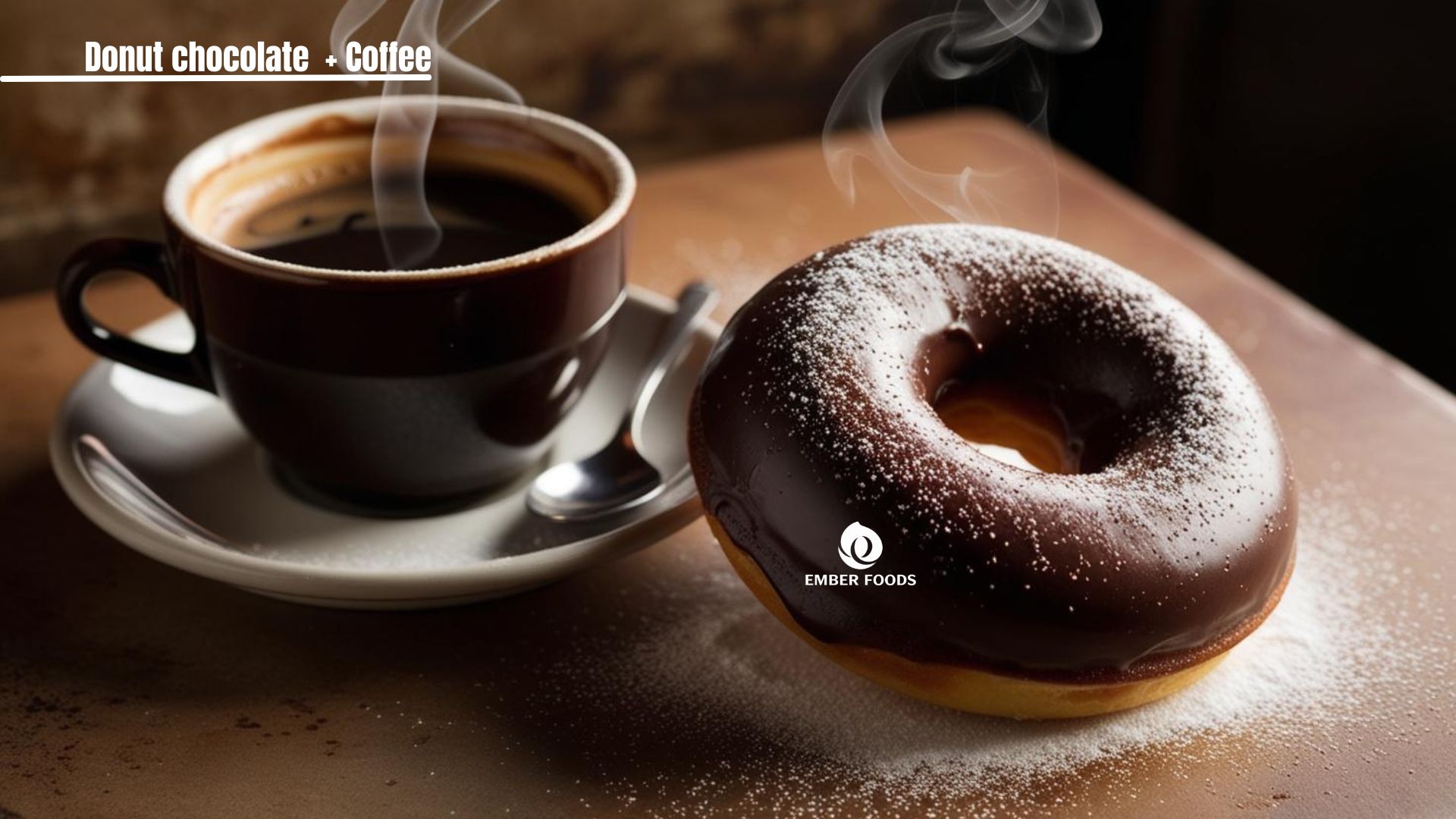 Donut chocolate kết hợp cà phê đen hoặc espresso