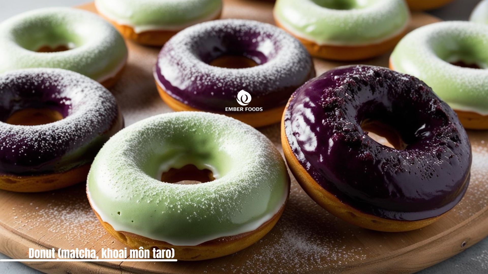 Donut matcha và khoai môn taro