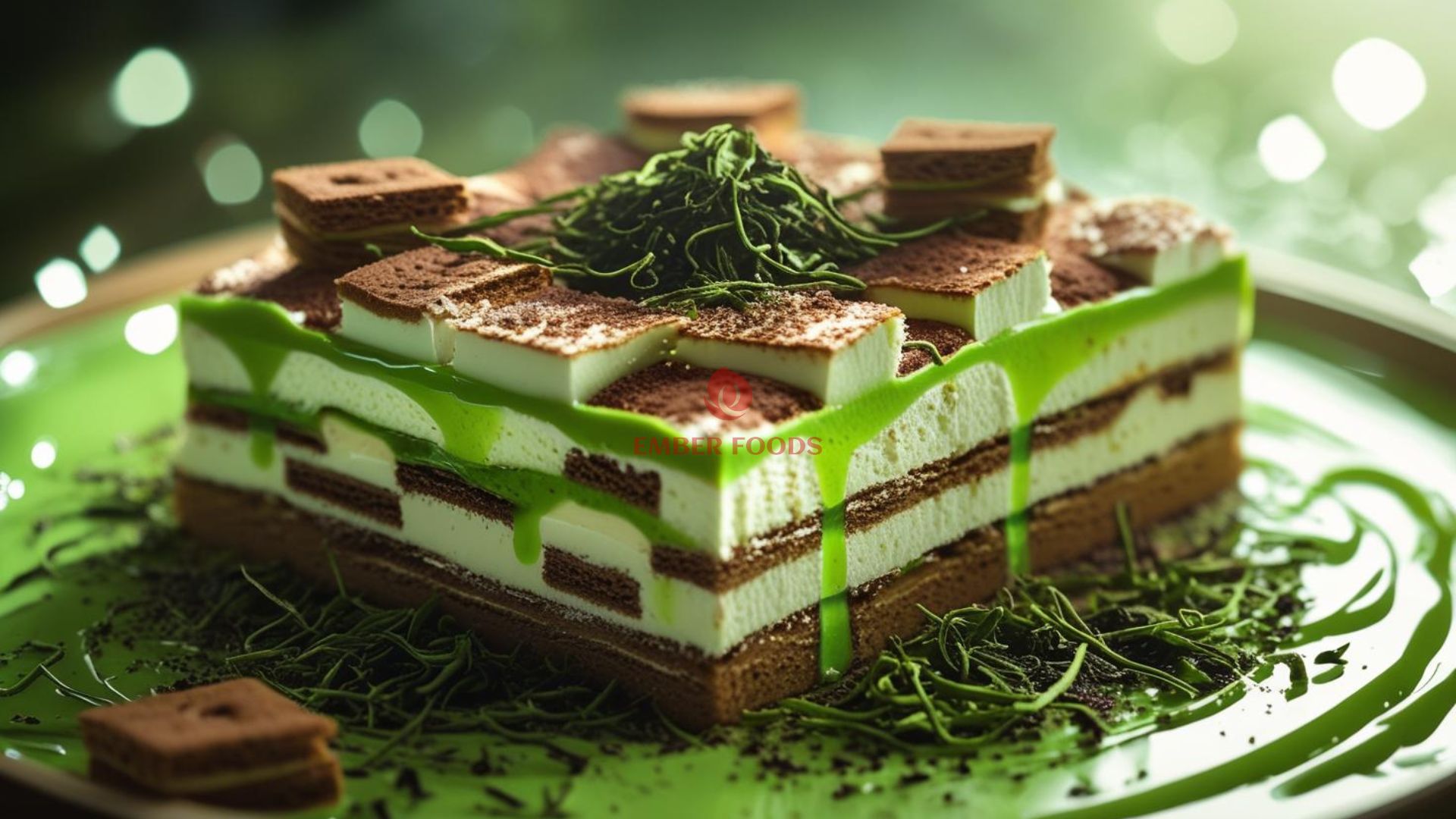 Nhà phân phối bánh tiramisu trà xanh cho nhà hàng buffet - Distributor of green tea tiramisu cake for buffet restaurant