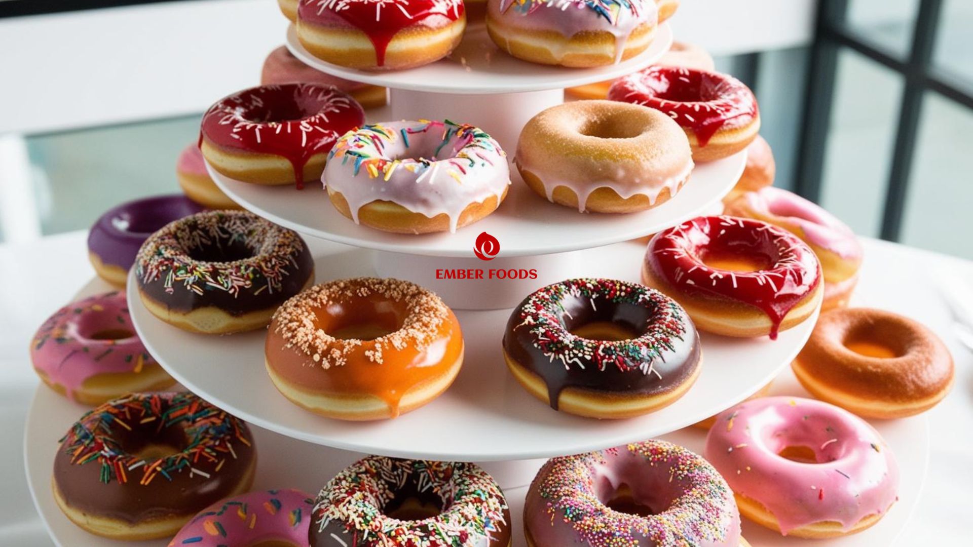 bánh Donut xếp tầng