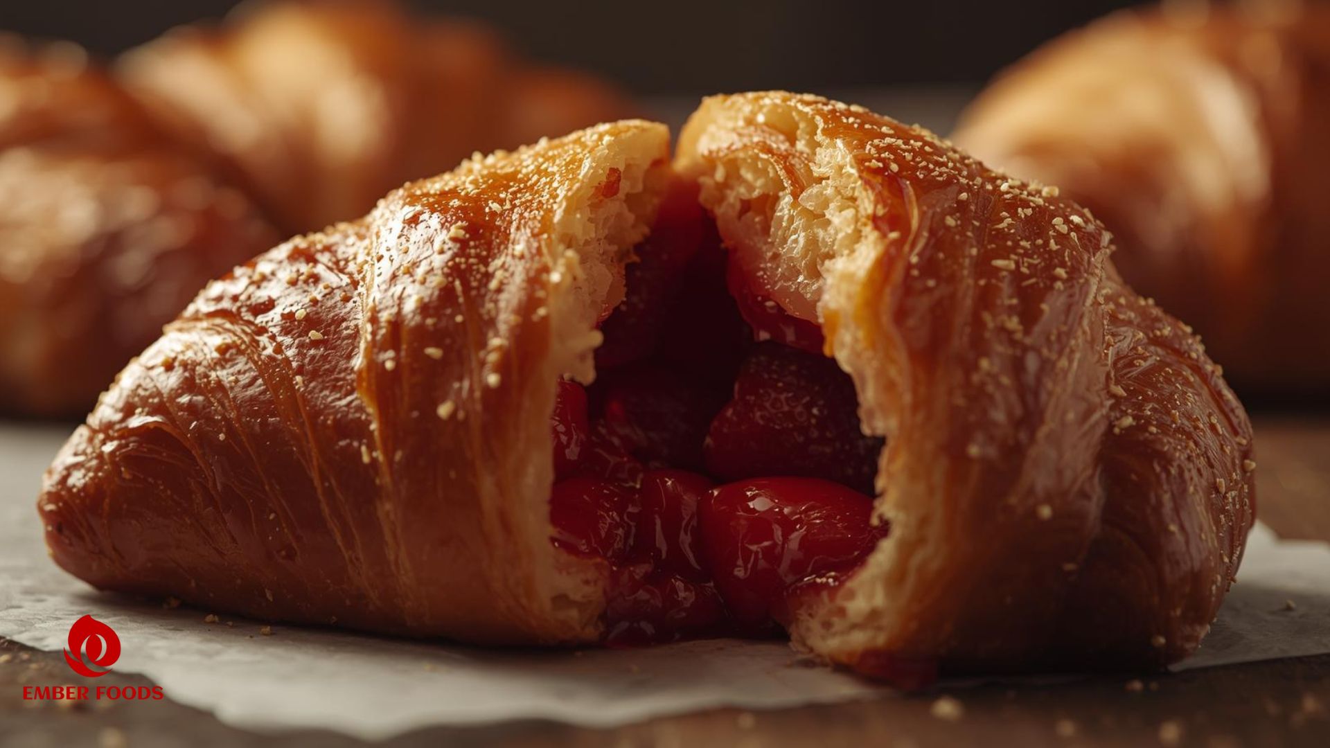 Croissant nhân dâu giá sỉ cực tốt Strawberry Croissant at very good wholesale price