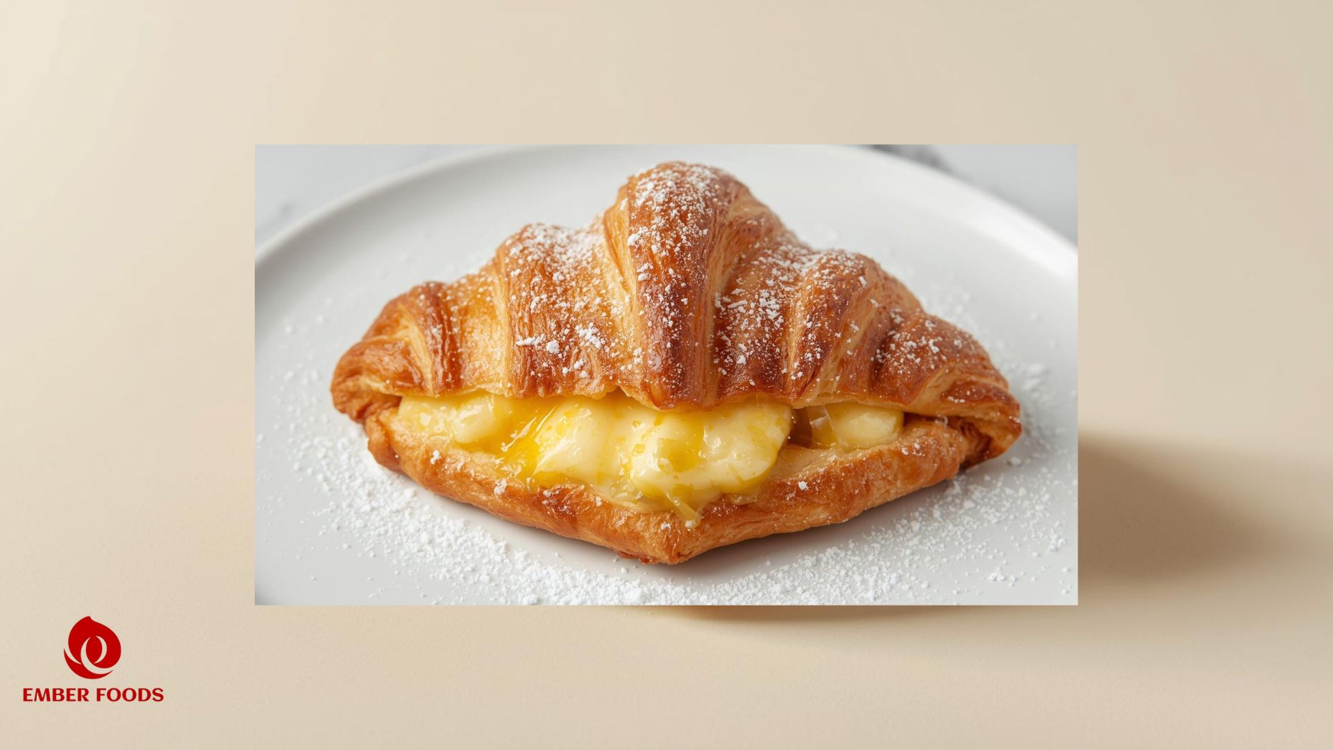 Croissant nhân kem custard, phô mai Giá sỉ cho quán coffee – Croissant with custard cream and cheese Wholesale price for coffee shops