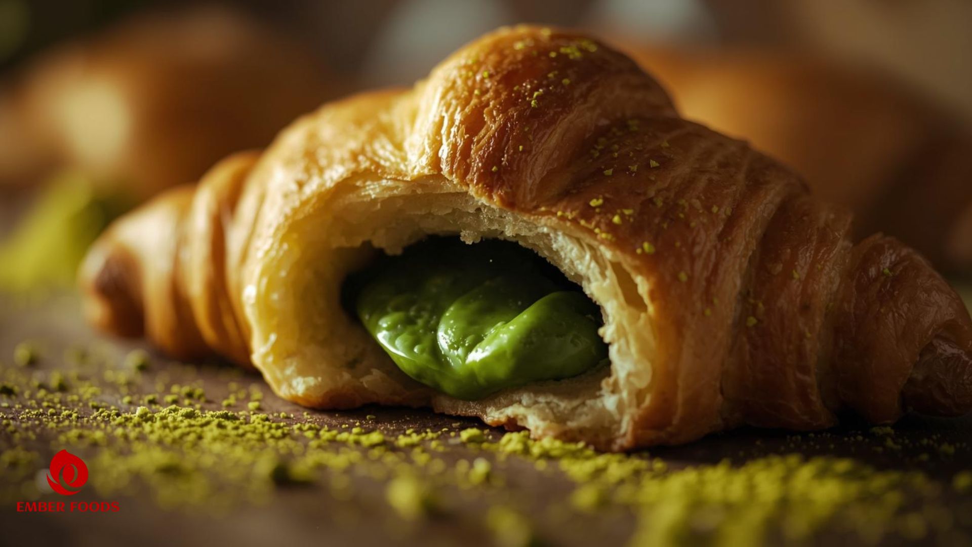 Croissant trà xanh (Matcha) Nhà cung cấp bánh giá sỉ B2B Croissant Matcha Fournisseur de produits de boulangerie en gros B2B