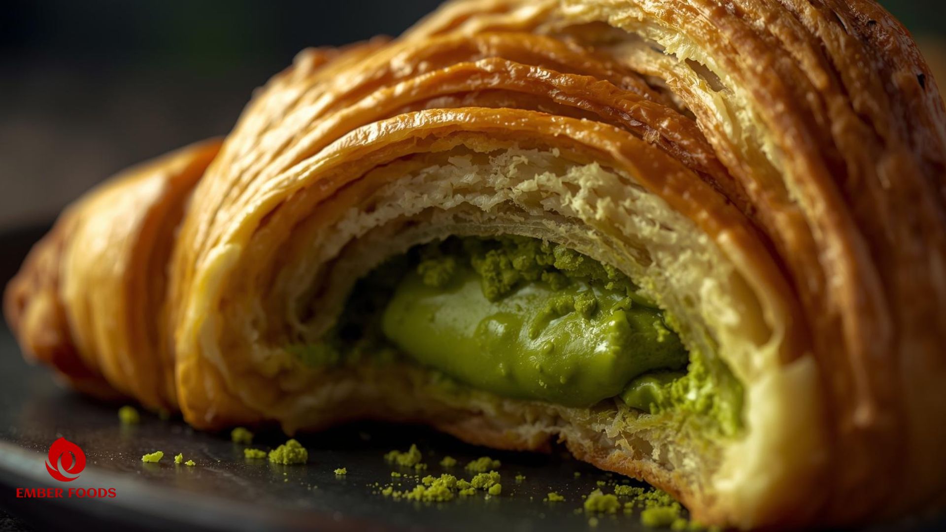 Croissant trà xanh (Matcha) cho căn tin Croissant au matcha pour la cantine