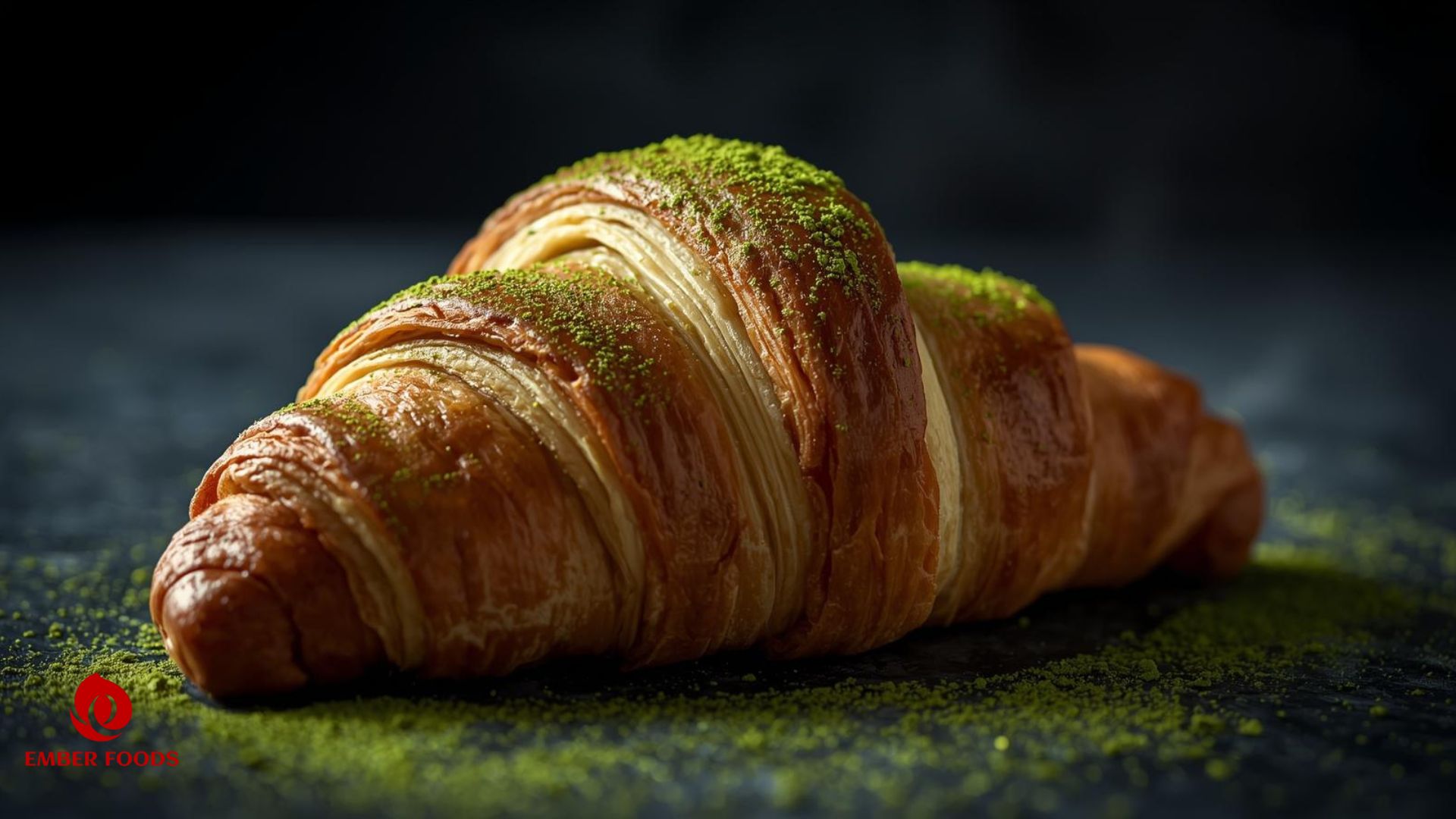 Croissant trà xanh (Matcha) cho chuỗi trà sữa Croissant au matcha pour chaîne de thé au lait