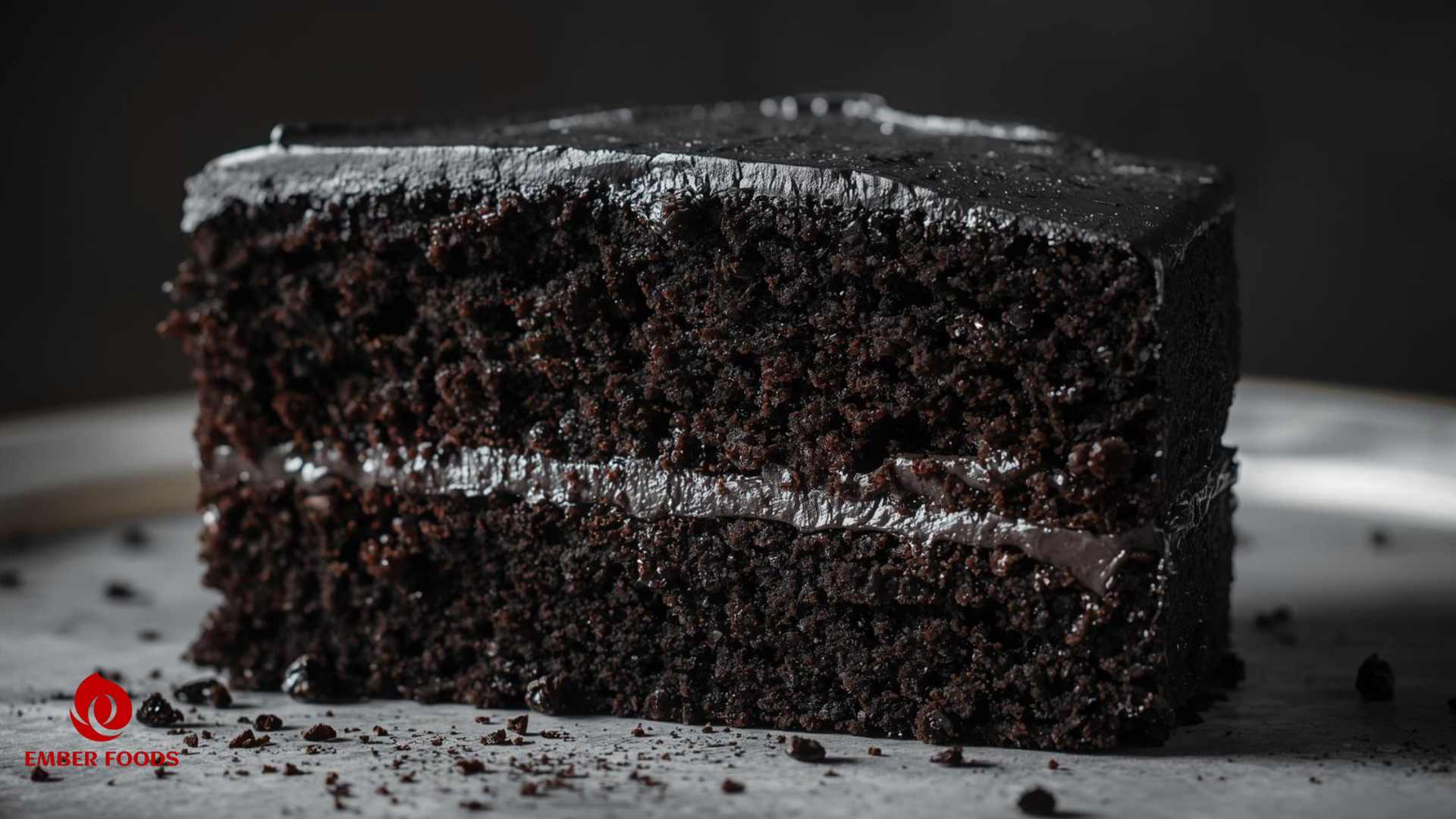 Bánh bông lan than tre cho sự kiện lớn Charcoal sponge cake for big events