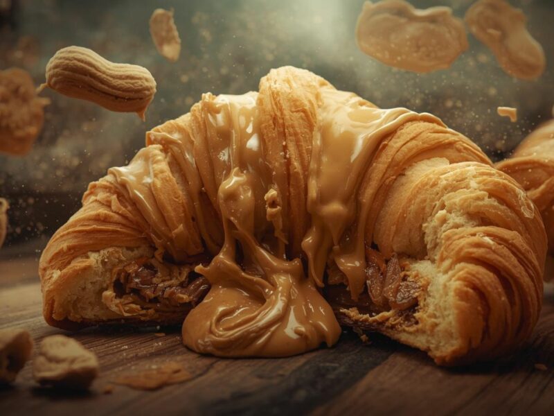 Croissant nhân bơ đậu phộng nhà phân phối lớn tại TPHCM Croissant with peanut butter filling, large distributor in Ho Chi Minh City