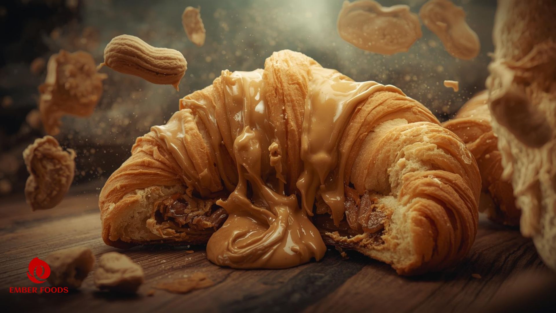 Croissant nhân bơ đậu phộng nhà phân phối lớn tại TPHCM Croissant with peanut butter filling, large distributor in Ho Chi Minh City