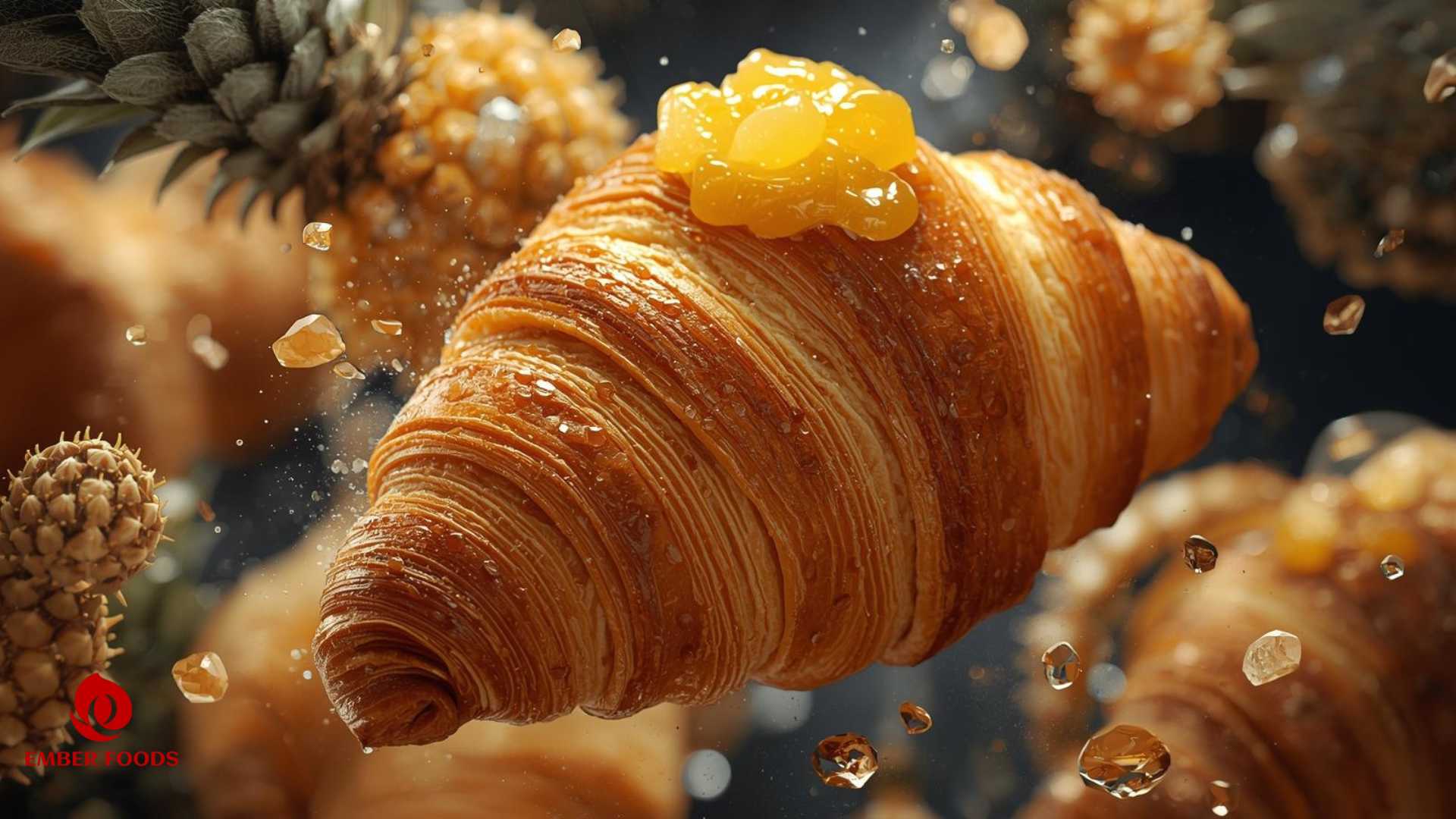Croissant nhân mứt thơm giá sỉ b2b Croissant with pineapple jam wholesale price b2b