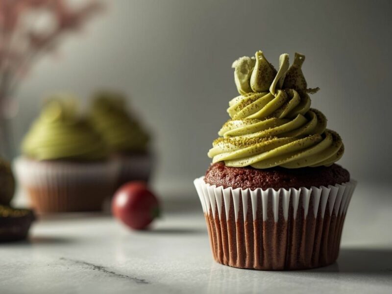 Nhà cung cấp Bánh cupcake matcha đậu đỏ tại TPHCM Red bean matcha cupcake supplier in HCMC