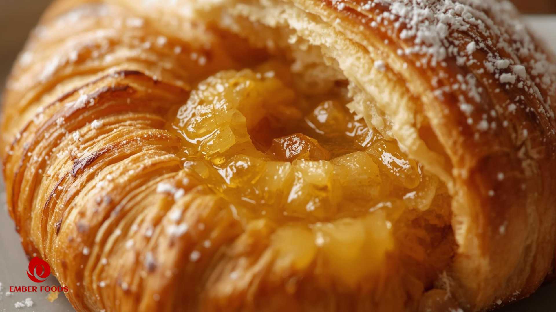 nhà phân phối Croissant nhân mứt thơm cho chuỗi cửa hàng tiện lợi Croissant distributor with pineapple jam filling for convenience store chain