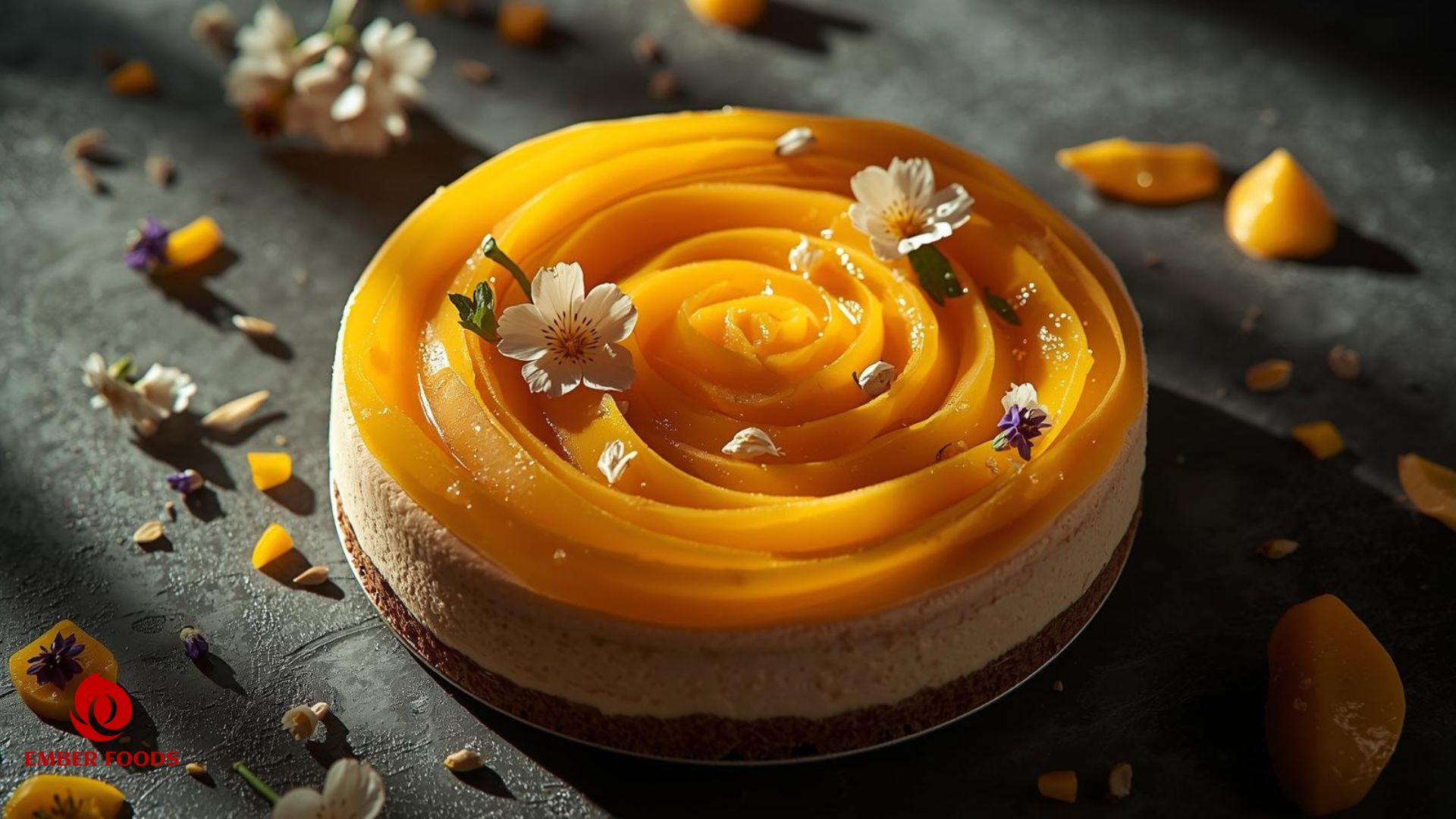 Bánh cheesecake xoài giá sỉ phân phối cho đầu mối địa phương Wholesale mango cheesecake distributed to local distributors