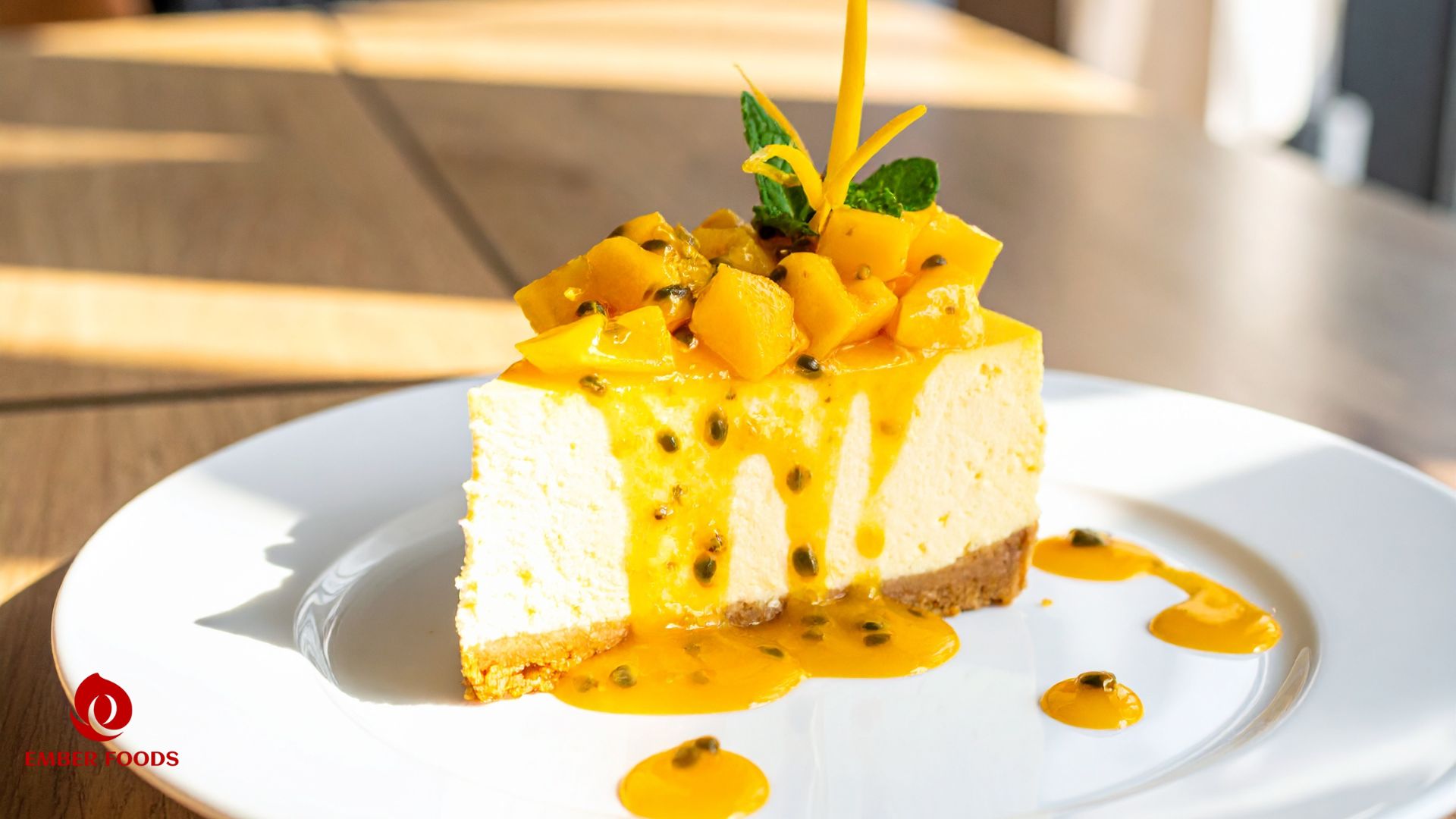 Ember Foods phân phối Bánh cheesecake chanh dây đa dạng vị, phù hợp đại lý sỉ Ember Foods distributes Passion Fruit Cheesecake with a variety of flavors, suitable for wholesalers