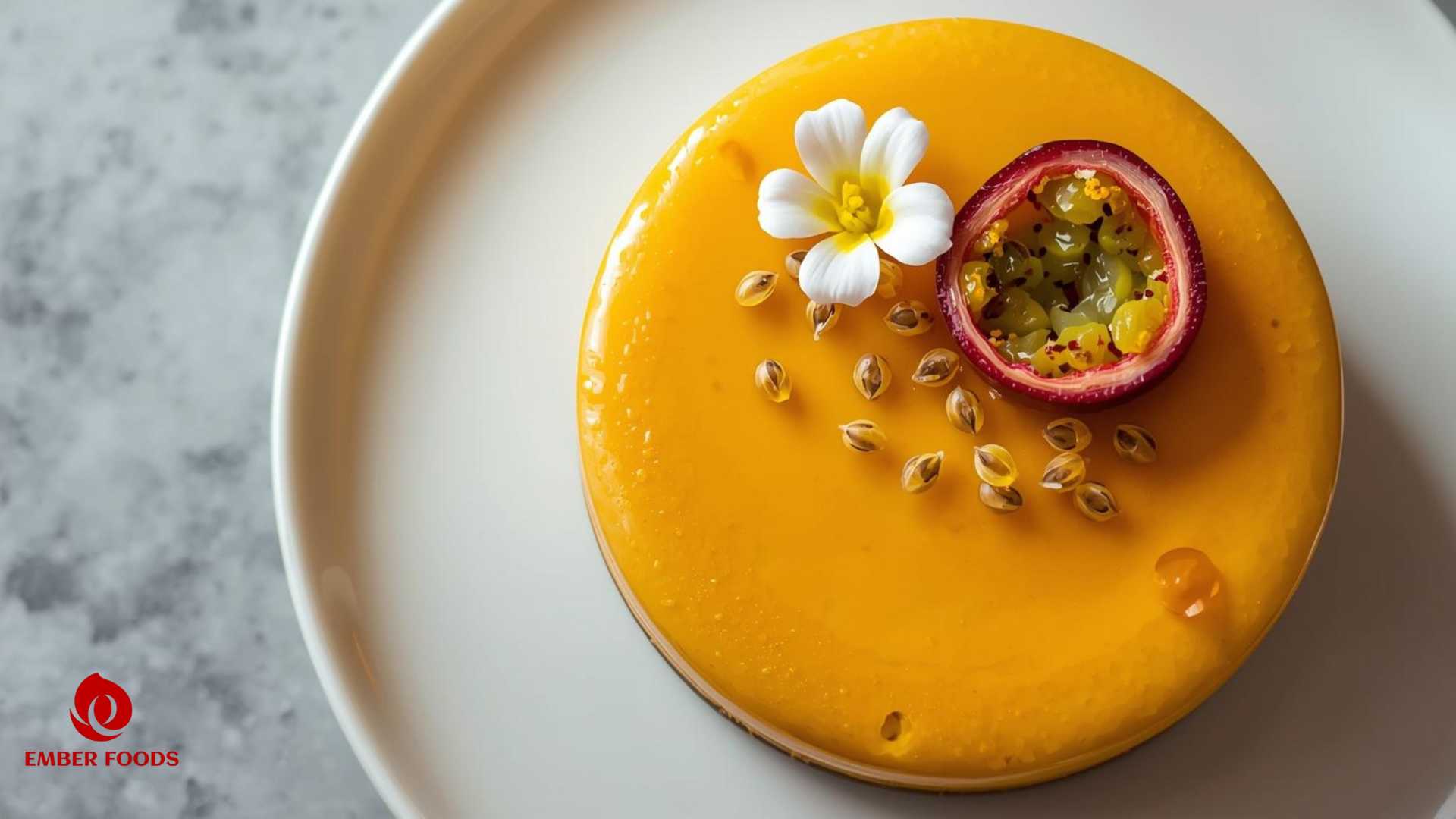 Nhà cung ứng Bánh mousse vị chanh dây Passion Fruit Mousse Cake Supplier