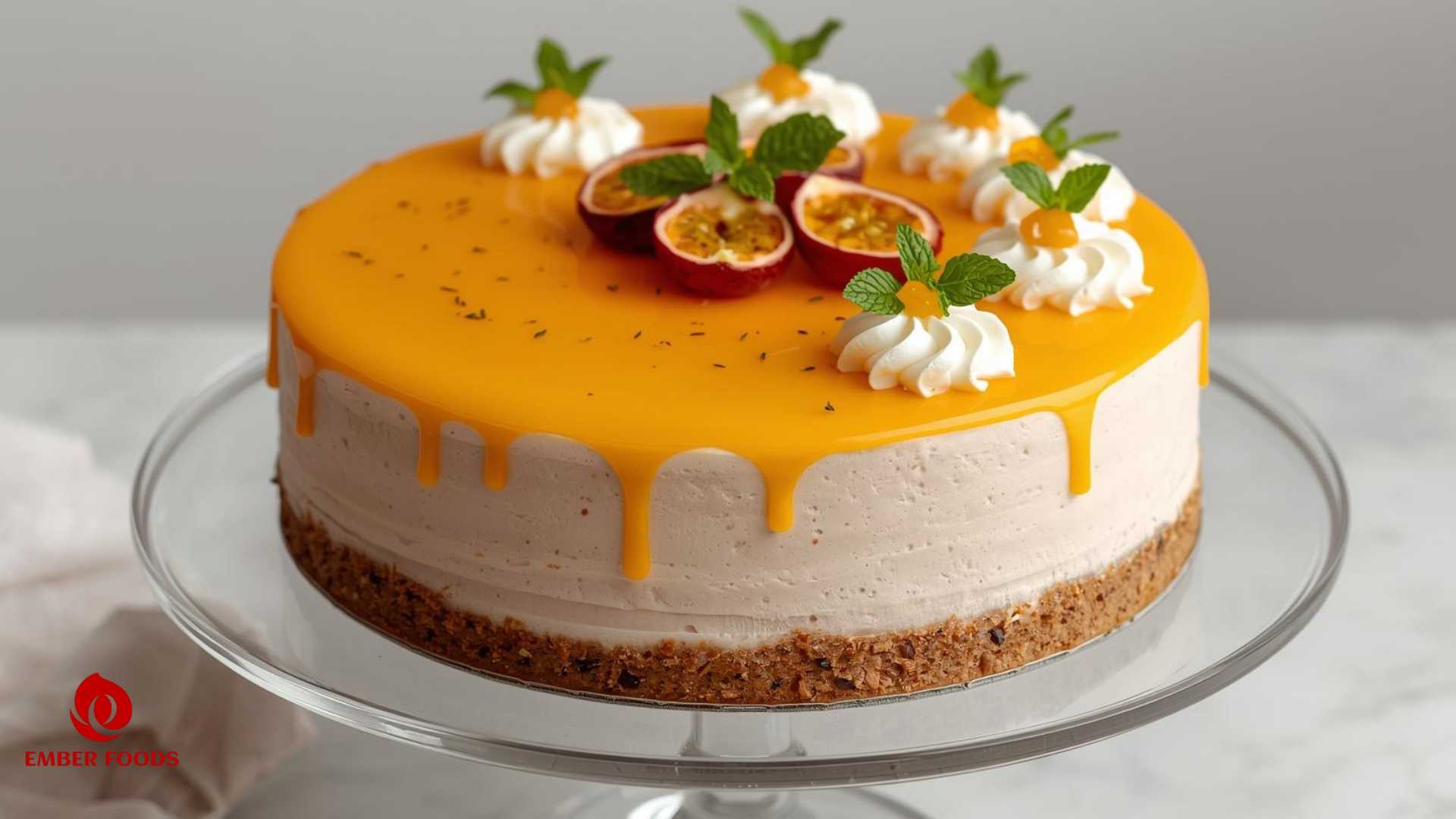 Tìm nguồn phân phối bánh mousse vị chanh dây giá sỉ Find a source to distribute passion fruit mousse cake at wholesale price