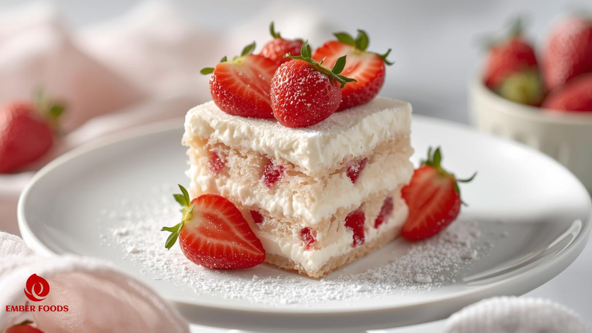 Chiffon dâu vị nhẹ nhàng, hợp cho shop bánh handmade