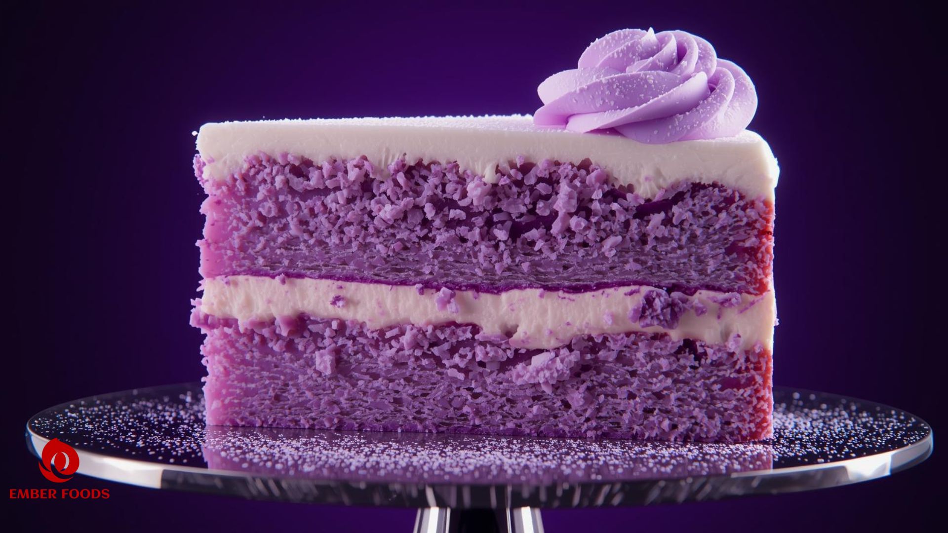 Chiffon khoai môn dây gợi ý mặt hàng cho đại lý bánh lạnh Taro chiffon cake with Italian-style ribbon, a product for cold cake distributors