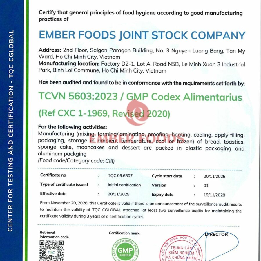 EMBER FOODS GMP English