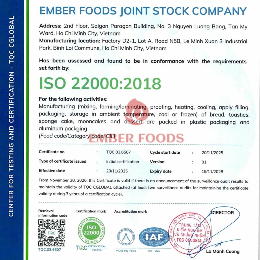 EMBER FOODS ISO English