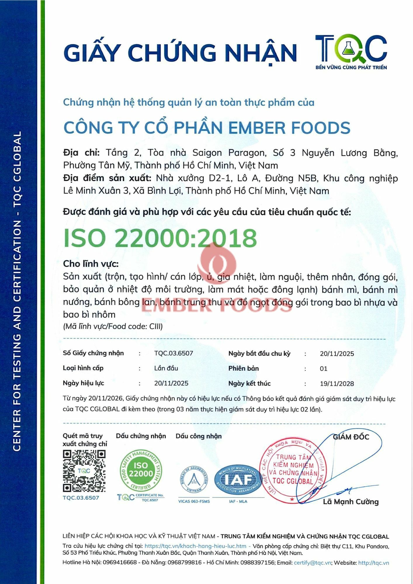 EMBER FOODS ISO Vietnamese