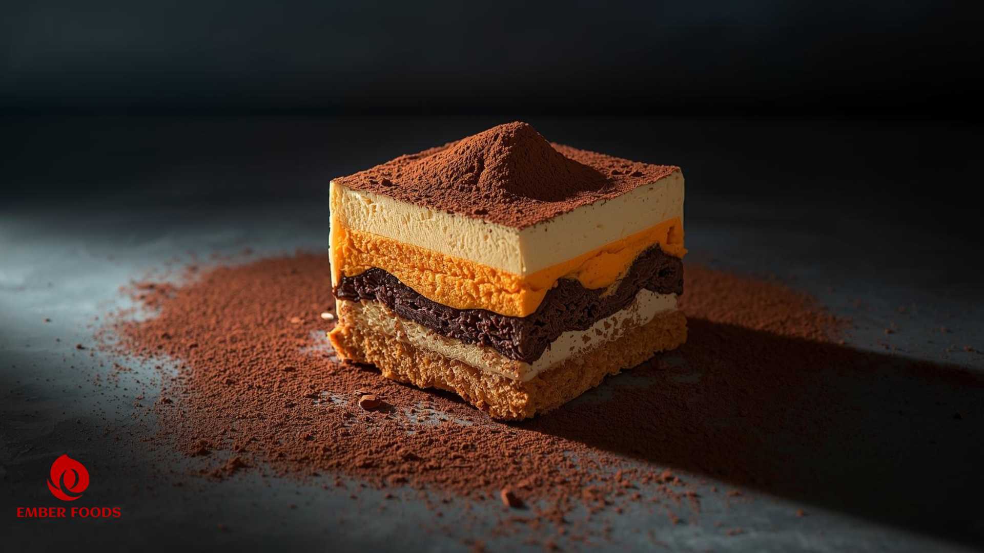 Ember Foods phân phối Bánh tiramisu cam giá sỉ cho chuỗi coffee Ember Foods distributes Orange Tiramisu Cake at wholesale prices to coffee chains