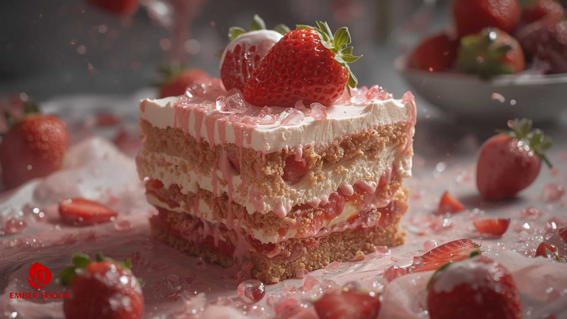 Ember Foods phân phối bánh tiramisu dâu giá sỉ cho chuỗi coffee, siêu thị Ember Foods distributes strawberry tiramisu cake at wholesale prices to coffee chains and supermarkets