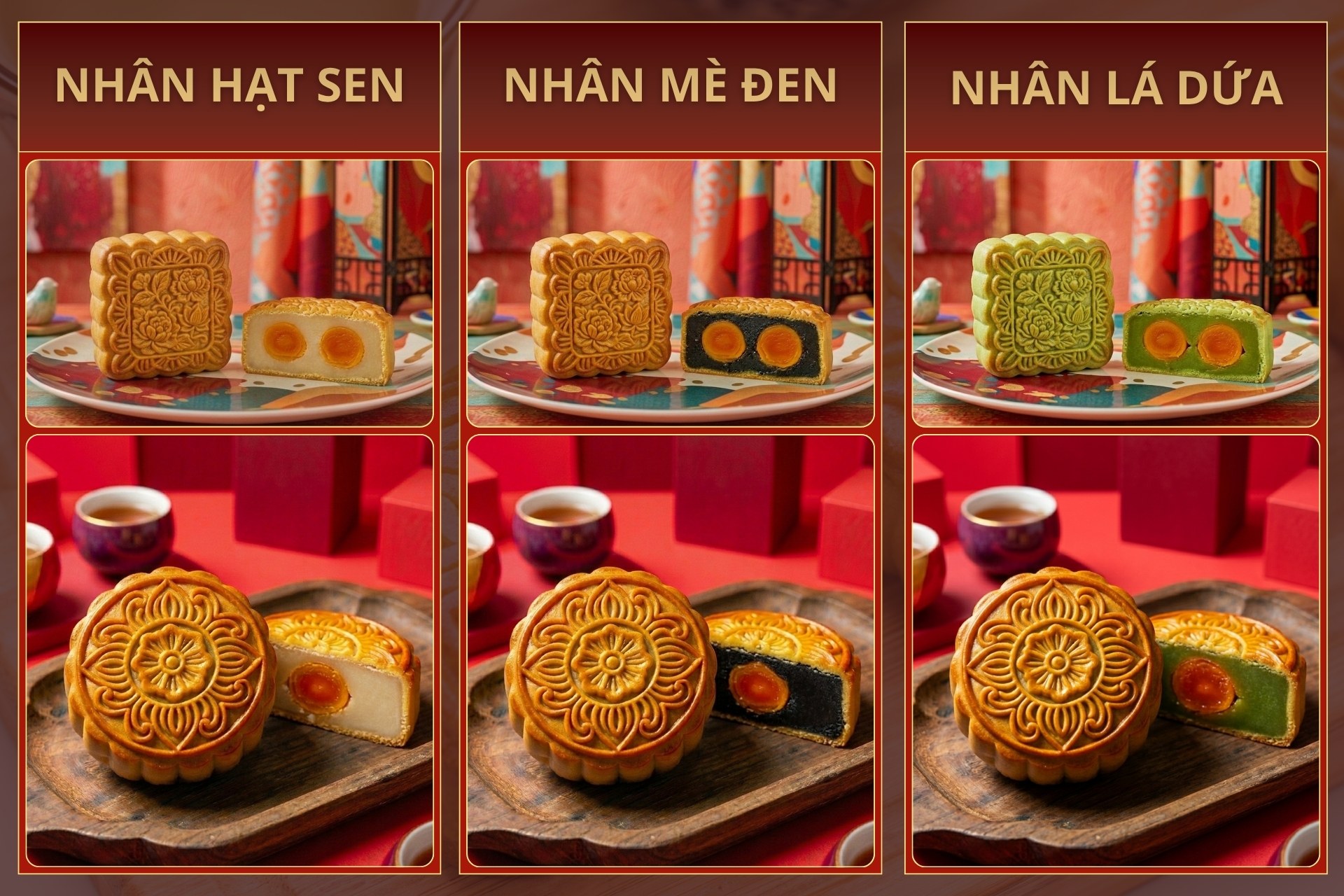 Ember Foods phân phối bánh trung thu nhân hạt sen, mè đen, lá dứa giá sỉ ở HCM và toàn quốc