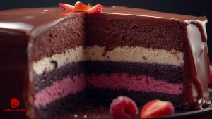 Banh Mousse Ba Tang Socola Vani Dau Gia Re Cheap Three Layer Chocolate Vanilla Strawberry Mousse Cake