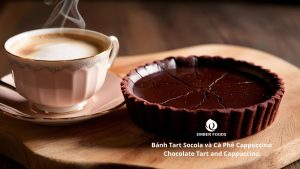 Banh Tart Socola Va Ca Phe Cappuccino Chocolate Tart And Cappuccino.jpg
