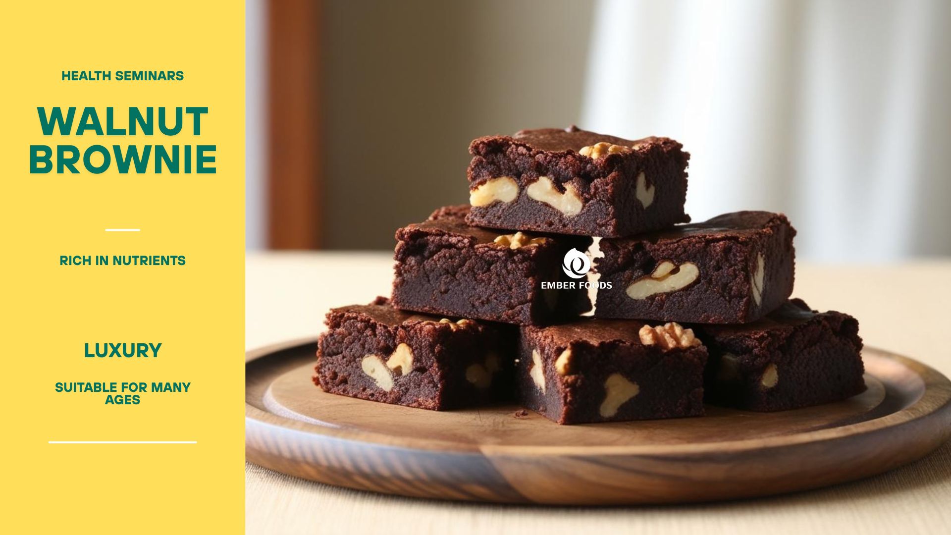 Brownie hạt óc chó phù hợp với tiệc họp mặt gia đình, ngày Nhà giáo Việt Nam, hội thảo sức khỏe - Walnut brownie is suitable for family gatherings, Vietnamese Teachers' Day, health seminars