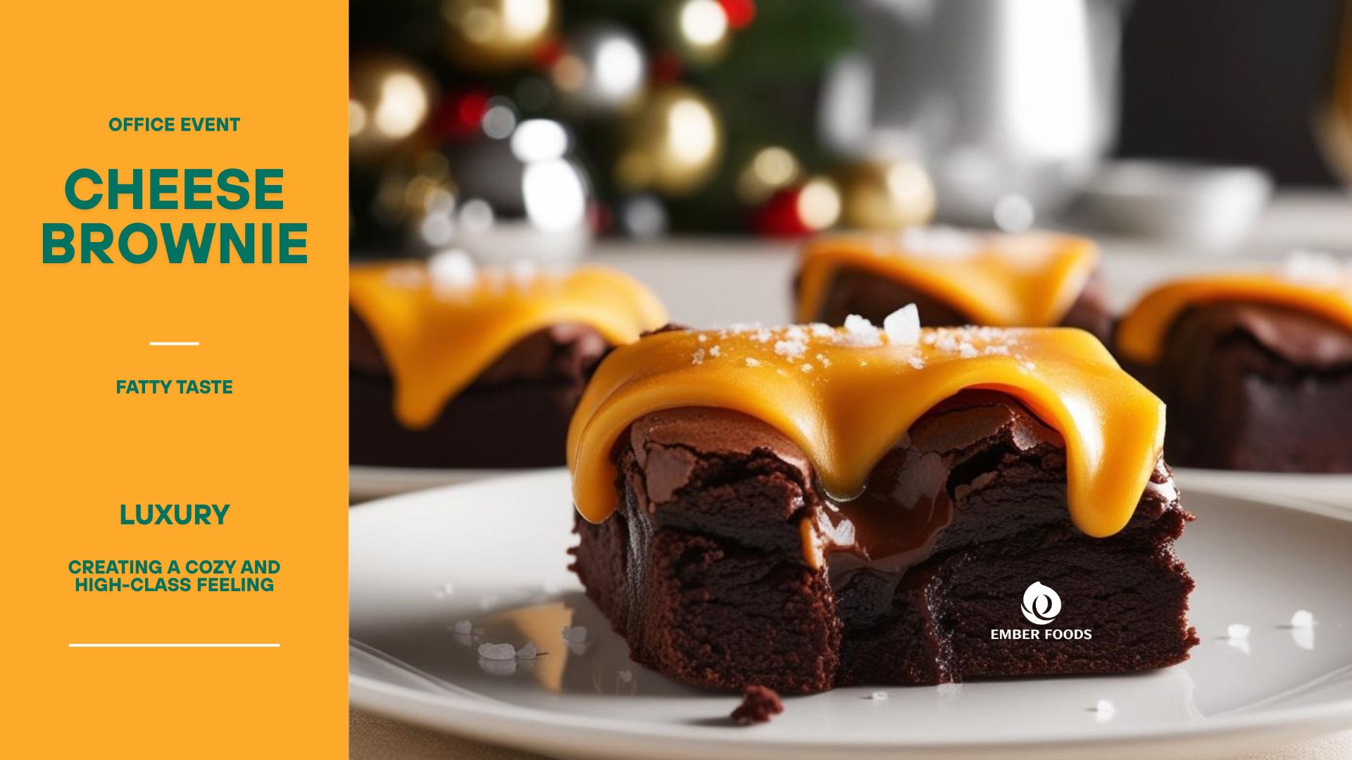 Brownie phô mai phù hợp với_ Year End Party, tiệc tri ân khách hàng, sự kiện văn phòng - Cheese Brownie is suitable for_ Year End Party, customer appreciation party, office event