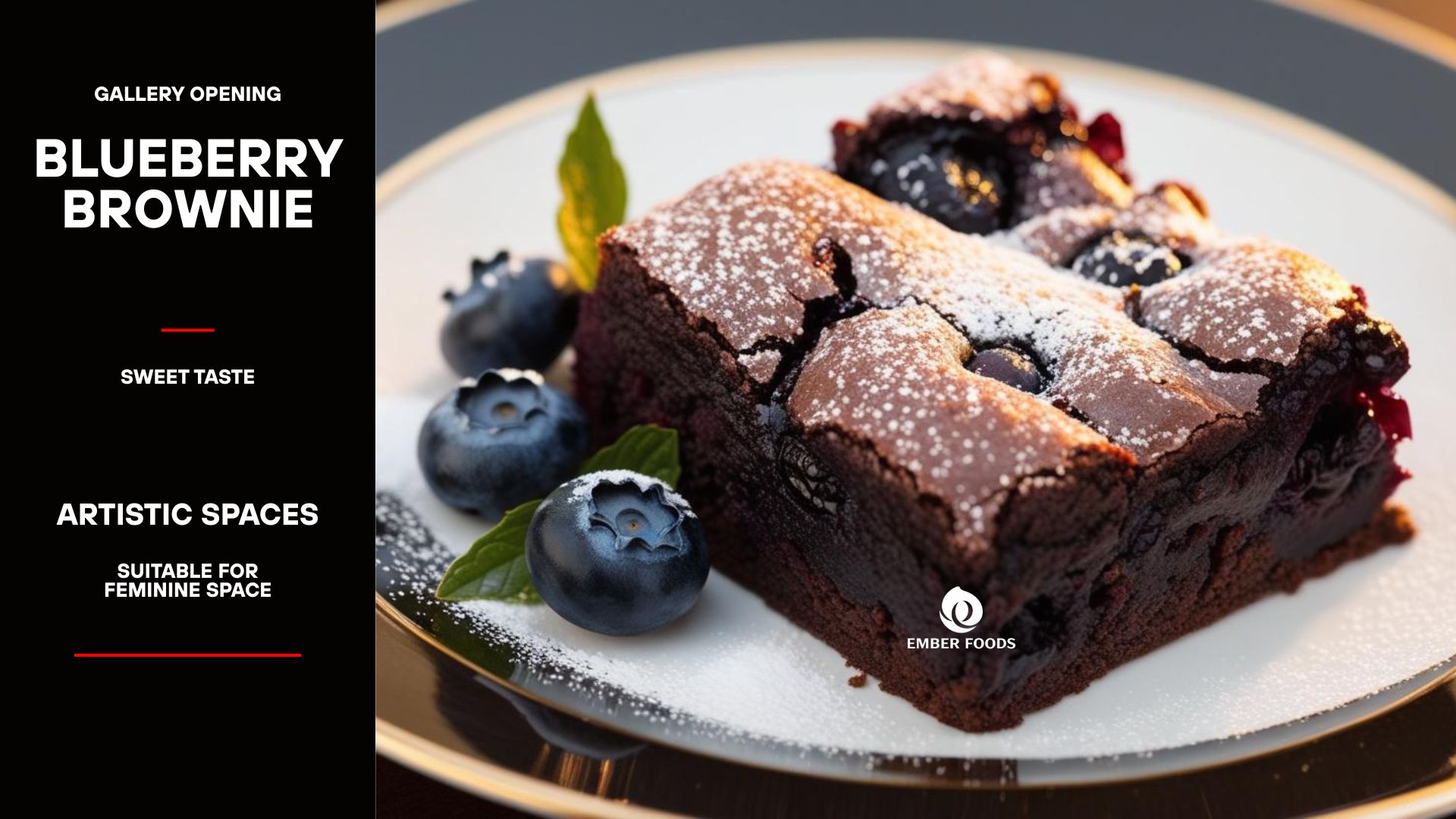 Brownie việt quất phù hợp với_ Tiệc trà chiều, gallery khai trương, Ladies Night - Blueberry Brownie is suitable for_ Afternoon tea, gallery opening, Ladies Night