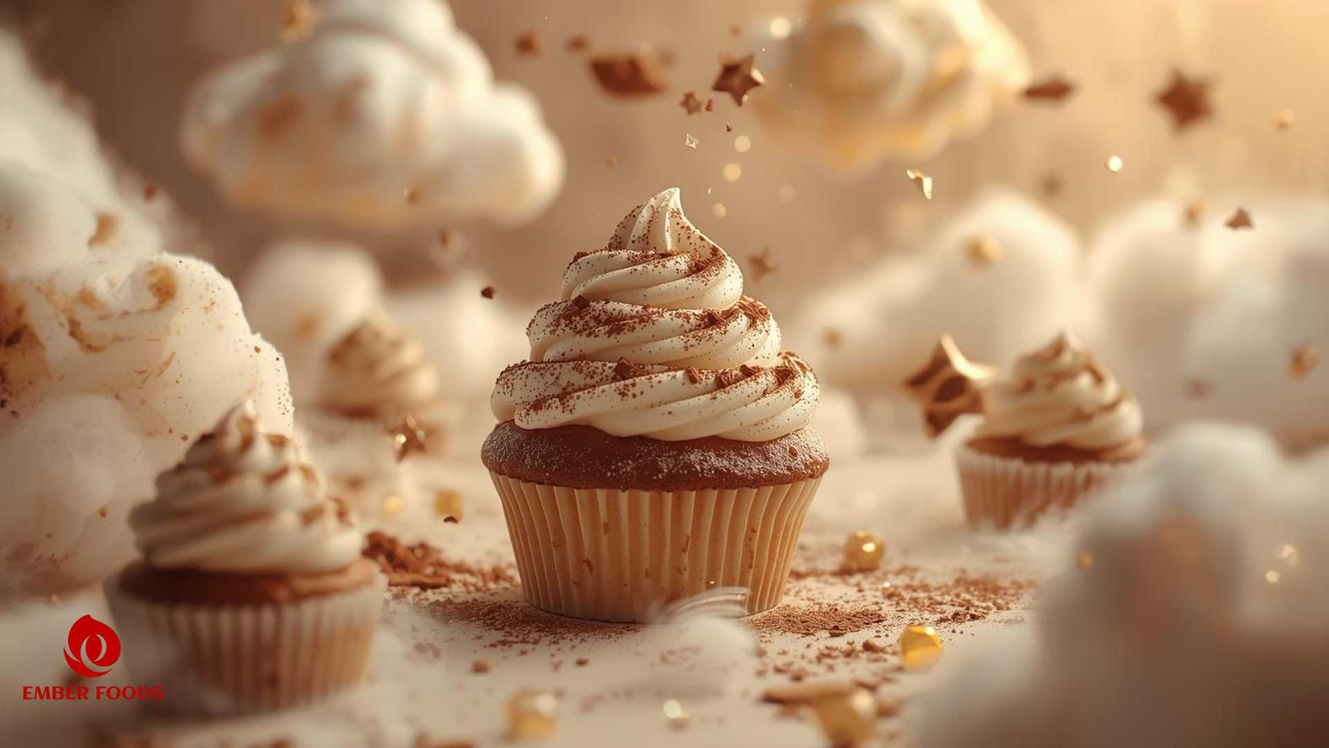 Ember Foods Sản xuất bánh cupcake theo yêu cầu và Logo và in ấn bao bì Ember Foods Custom Cupcake Production and Logo and Packaging Printing
