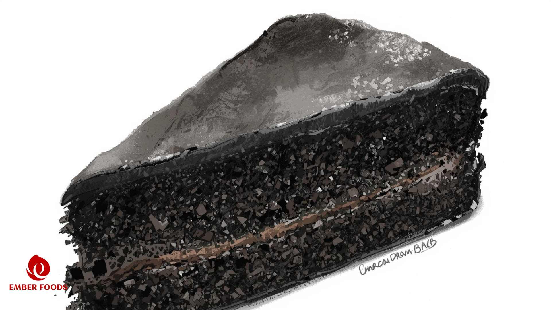 bánh bông lan than tre charcoal sponge cake